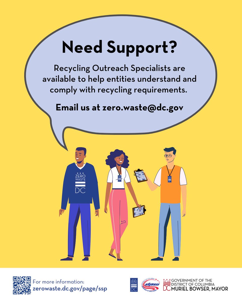 ZeroWasteDC (@dczerowaste) on Twitter photo Alert for Property Managers: 2 weeks remain until 2025 Source Separation Plans (SSPs) are due.
Multi-family dwellings in DC with 80+ units must submit an annual SSP to <a href="/DCDPW/">DC Department of Public Works</a> to document their compliance with DC's trash and recycling requirements.
Zerowaste.dc.gov/page/ssp Alert for Property Managers: 2 weeks remain until 2025 Source Separation Plans (SSPs) are due.
Multi-family dwellings in DC with 80+ units must submit an annual SSP to <a href="/DCDPW/">DC Department of Public Works</a> to document their compliance with DC's trash and recycling requirements.
Zerowaste.dc.gov/page/ssp