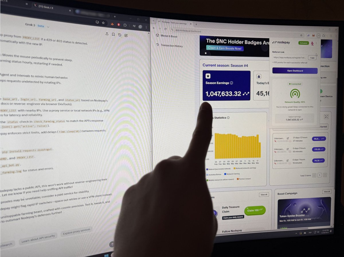 THIS SETUP WILL RETIRE YOU IN 2025

GROK + Nodepay = $40k in 1 month

And the thing is: there is NO coding skills required

Here's how to turn ur PC into a money printer🧵⏬