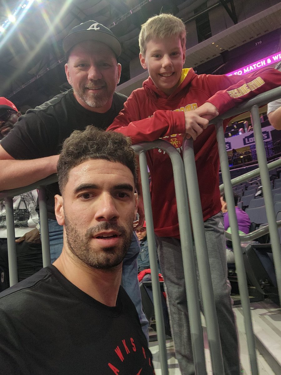 STB_Iowa's tweet photo. @GeorgesNiang20 is the greatest!  My kid is already a Cyclone fan for life and now the newest Atlanta fan in the country.  Will never say go H@×%$, so Go Atlanta!  It's a Cyclone State! https://t.co/jowoNmIk6q