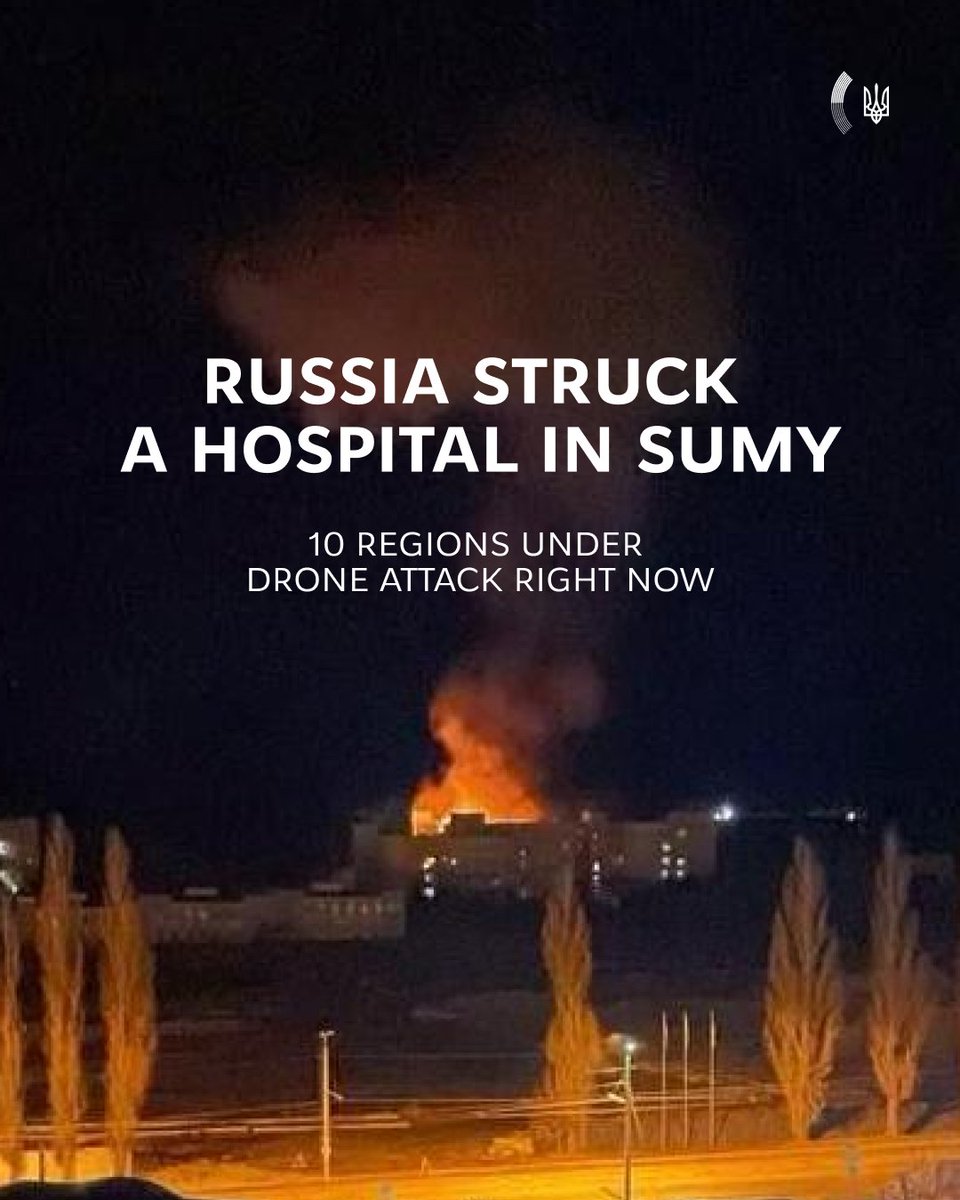 Right now, Ukrainians are hearing the sounds of war — the war Russia is determined to prolong at any cost.

Its attacks on civilian infrastructure tonight, like a hospital in Sumy, and deadly drones across 10 regions of Ukraine are what Ukrainians have experienced for years.