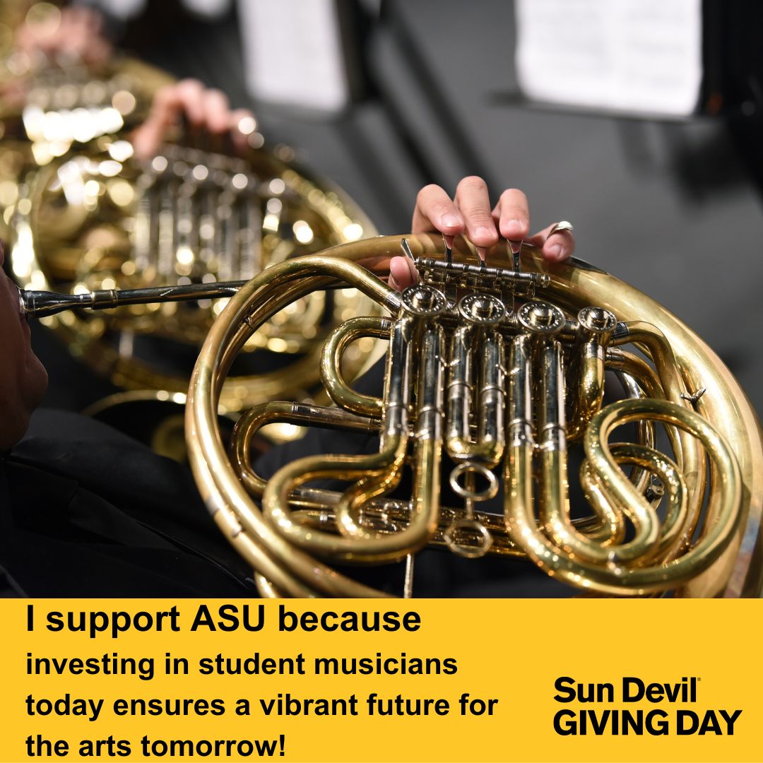 Sun Devil Giving Day is just around the corner! Please support ASU Wind Bands if you can—our students deserve it. You can find the donation link in our bio.

#ASUWindBands
