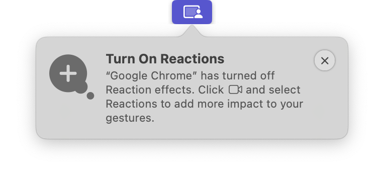 gkaragkiaouris's tweet photo. If you hate the macOS `Turn On Reactions` popups as much as I do, check out my new OSS app that auto-dismisses them: https://t.co/Cwp2SNhEHu

I've had a small script running locally for a while to close these, and finally had some time to package it into an app over the weekend https://t.co/Xe3Q88ePvw