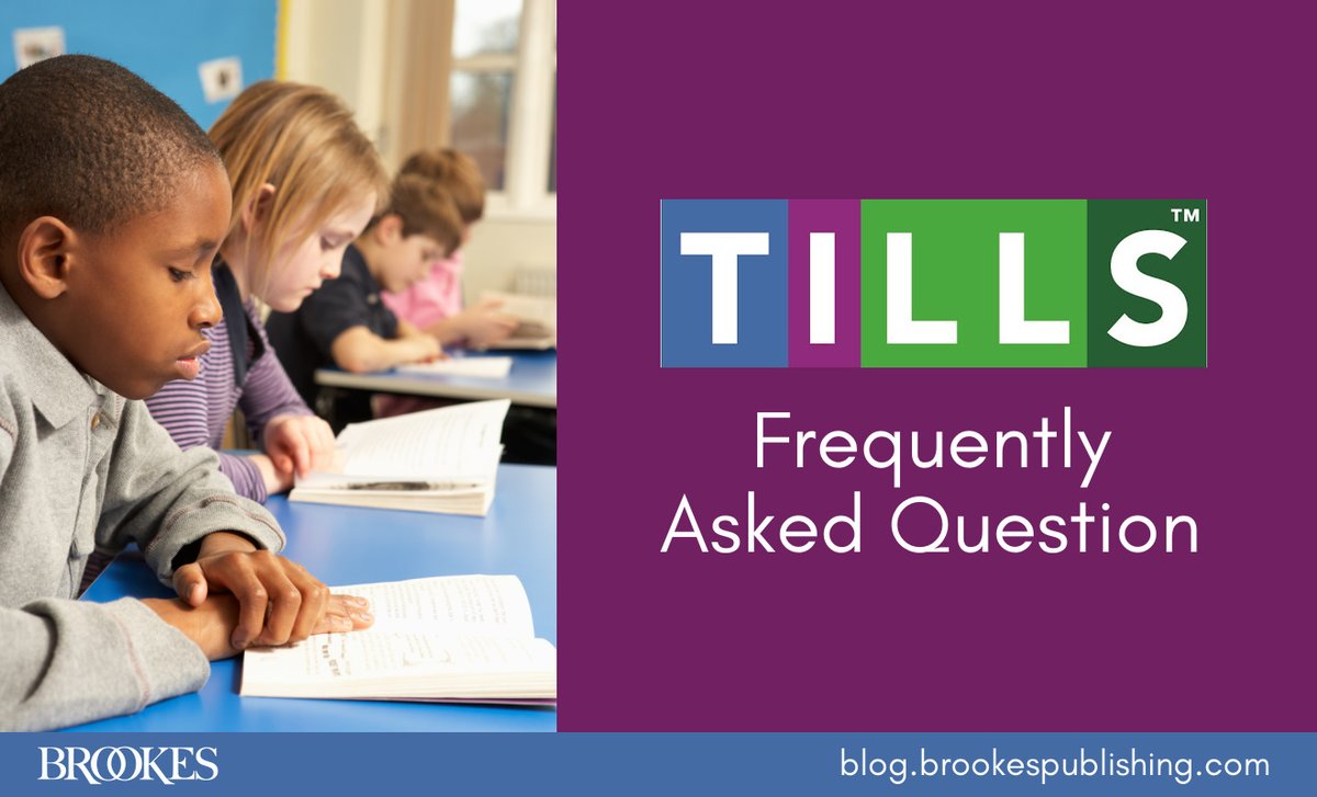 BrookesPubCo's tweet image. TILLS Users: Ever wondered why TILLS doesn’t include age and grade equivalencies for interpreting scores? Two TILLS experts answer this frequently asked question: ecs.page.link/xURRw #SLPs #SpeechLanguagePathology #LanguageDisorders #Speechies #ReadingSpecialist