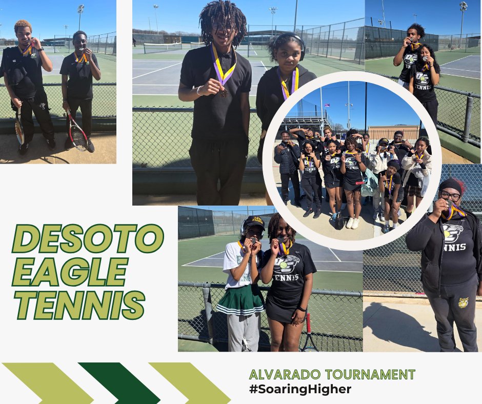 desotoisdeagles's tweet photo. ๐พ Good News from the DeSoto Fighting Eagle Tennis JV Team! ๐ฆ
The team traveled to Alvarado to compete and did not disappoint! They showcased their talent to the Fort Worth side of the metroplex and returned home with more hardware to celebrate! ๐
#desotoisd #soaringhigher https://t.co/Ho10cAlfri