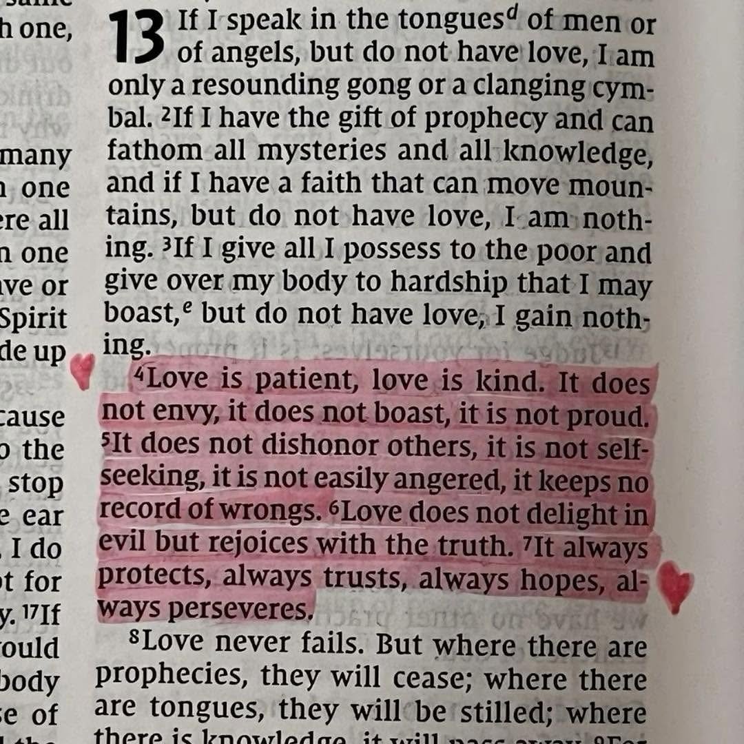 1 Corinthians 13:4-7