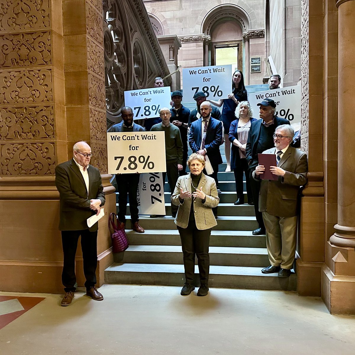 ACLNYS's tweet photo. ACL joined 10 fellow NYS Behavioral Health Advocates outside the #NYSenate for a press conference urging the NYS Legislature to included a 7.8% Inflationary Increase for #mentalhealth & #substanceusedisorder provider services in the final 2025-2026 state budget. #BringItHomeNYS https://t.co/H7IBOwrL3Z