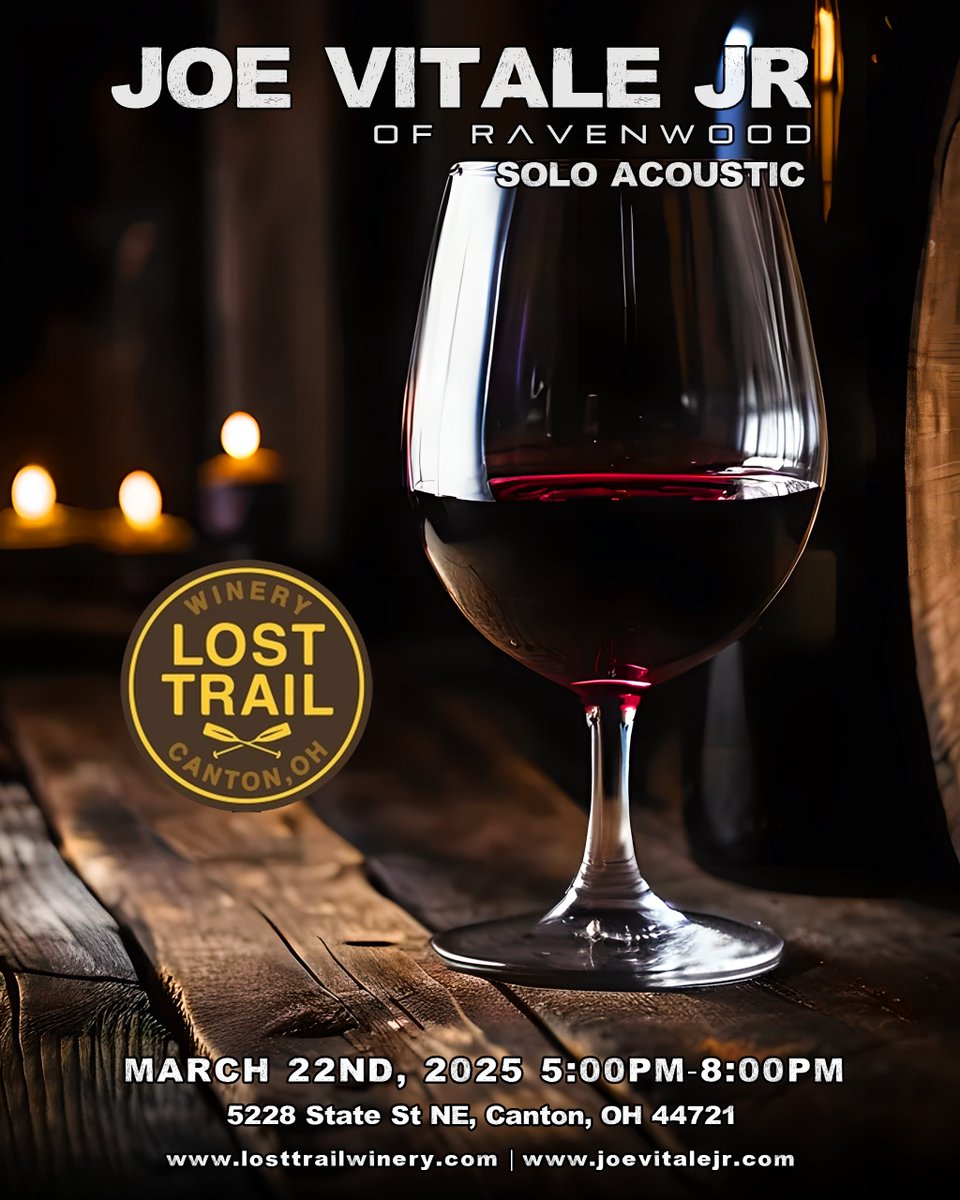 Hello friends! Coming up this weekend, I have a solo acoustic show at the Lost Trail Winery in Canton, OH on March 22nd, 2025 from 5:00PM-8:00PM. It's gonna be a fun night and I can't wait to see you there.

Lost Trail Winery
5228 State St NE, Canton, OH 44721