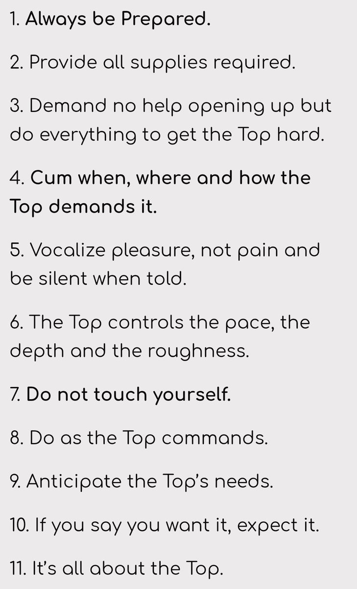 11 Commandments for Bottoms