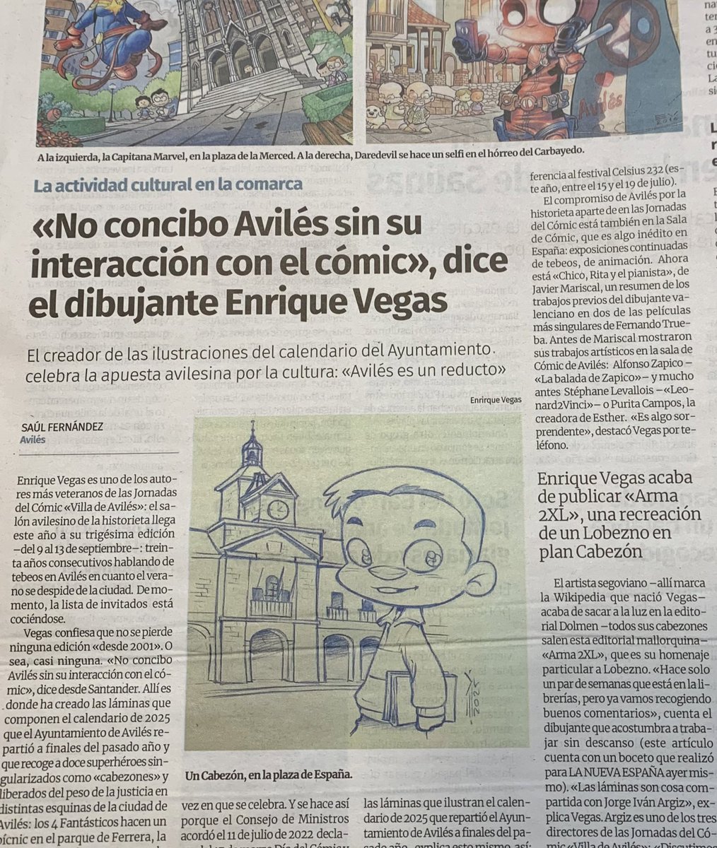 comicaviles (@comicaviles) on Twitter photo Hoy en <a href="/lanuevaespana/">La Nueva España</a> sale esta entrevista que <a href="/SaulFdez/">Saúl Fernández</a> le hace a <a href="/enriquevvegas/">Enrique V Vegas</a> aprovechando el reciente #diadelcomic, que es el año de la edición 30 de las Jornadas y que conoce la ciudad y el evento como pocos. Aquí os lo dejo… Hoy en <a href="/lanuevaespana/">La Nueva España</a> sale esta entrevista que <a href="/SaulFdez/">Saúl Fernández</a> le hace a <a href="/enriquevvegas/">Enrique V Vegas</a> aprovechando el reciente #diadelcomic, que es el año de la edición 30 de las Jornadas y que conoce la ciudad y el evento como pocos. Aquí os lo dejo…