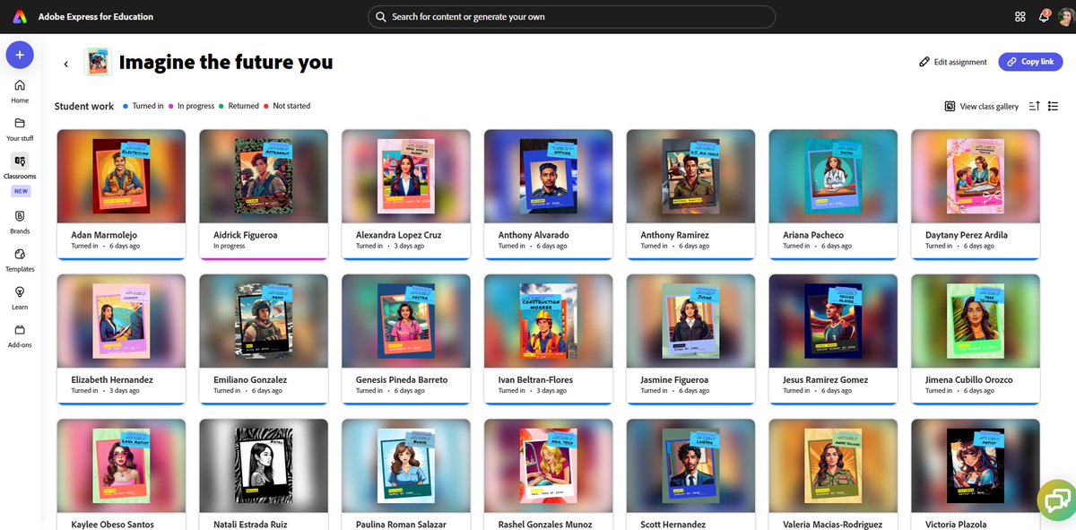 Jessica Pack (@packwoman208) on Twitter photo ๐๐ My #ELD students loved being able to participate in this month's guided activity on <a href="/AdobeExpress/">Adobe Express</a> - Imagine the Future You. Creativity, goal setting, and self-concept all rolled into one #AdobeEduCreative #SpringChallenge #edtech
๐ Try it out here: adobe.ly/FY25marchguideโฆ ๐๐ My #ELD students loved being able to participate in this month's guided activity on <a href="/AdobeExpress/">Adobe Express</a> - Imagine the Future You. Creativity, goal setting, and self-concept all rolled into one #AdobeEduCreative #SpringChallenge #edtech
๐ Try it out here: adobe.ly/FY25marchguideโฆ