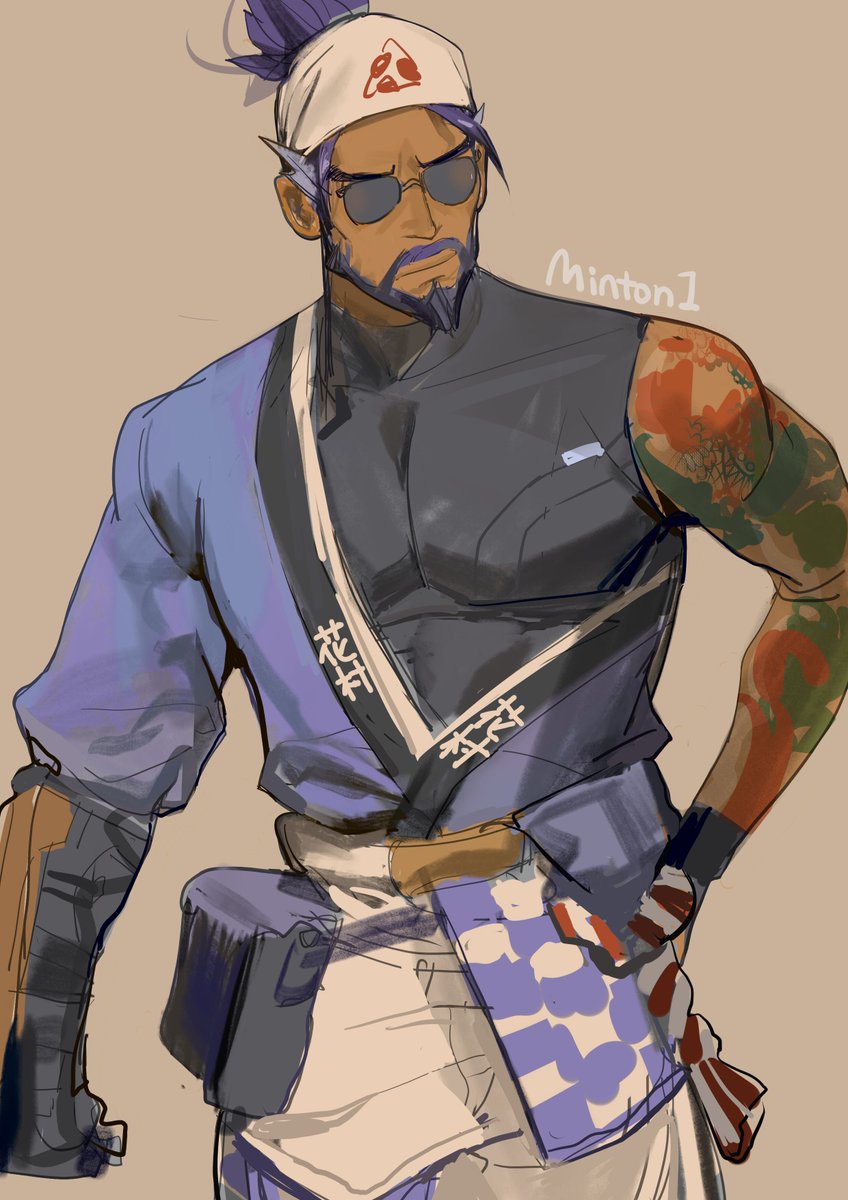 Minton1senci's tweet image. 半藏哥，有照片参考
#hanzo #Overwatch2 #Overwatch2fanart