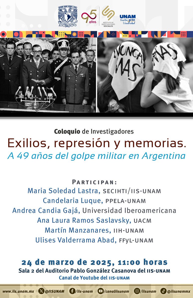 Lunes 24 de marzo, de 11 a 14hs!
Transmisión en vivo en el canal de youtune del <a href="/IISUNAM/">IISUNAM</a>