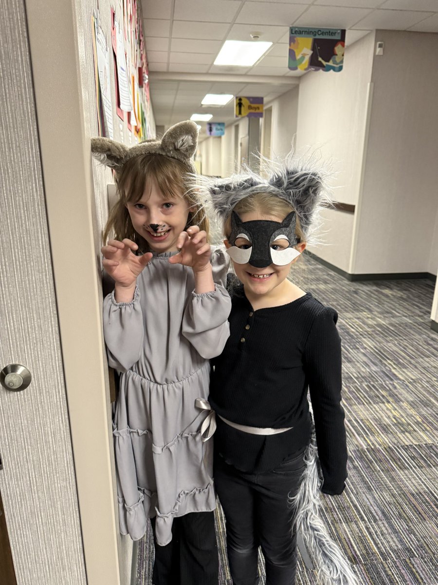 Tell me you’re teacher besties without telling me you’re teacher besties. We showed up in the same exact outfit today totally unplanned! Our daughters too!!! Happy Book Character Dress up Day! 
🐷 🐷 🐷 🐺