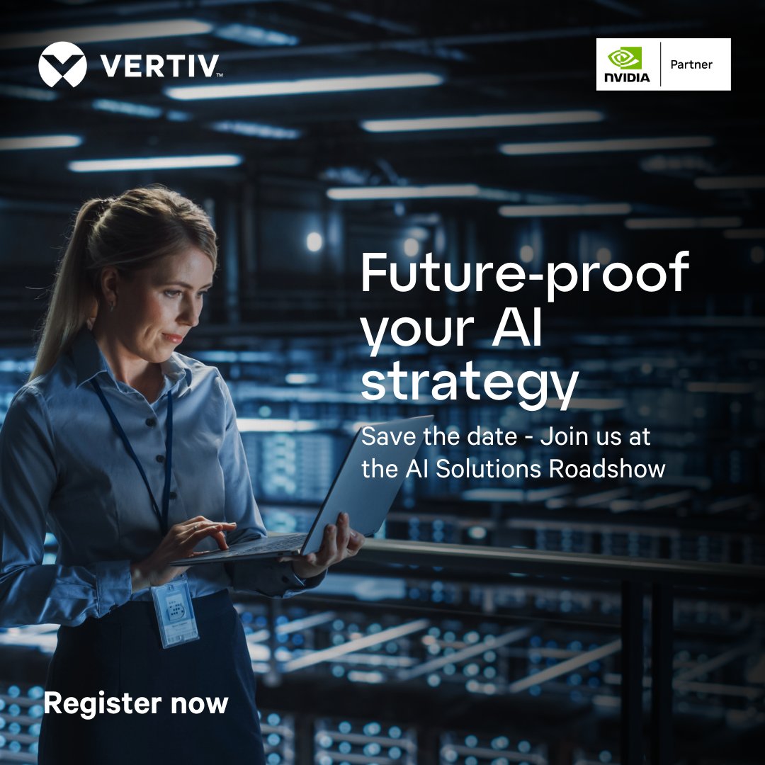 vertiv_na's tweet image. Join us at the Vertiv #AISolutionsRoadshow.  With special guest, NVIDIA, we&apos;ll showcase groundbreaking advancements shaping the next era of #AI and #highdensitycomputing. ms.spr.ly/6010qVAVm