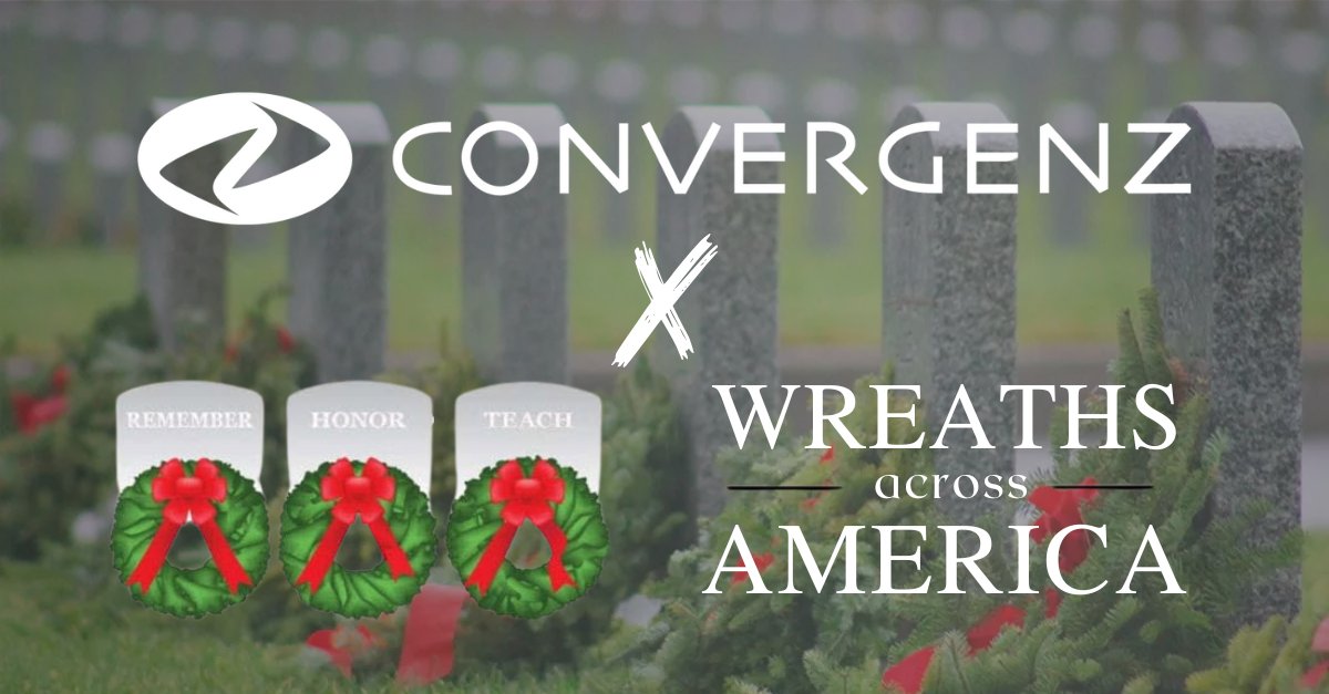 ConvergenzLLC's tweet photo. We are excited to announce that Convergenz has teamed up with Wreaths Across America to help honor and remember our nation’s fallen heroes. 

To learn more and get involved, visit our Convergenz Wreaths Across America page:

https://t.co/0LrDQpxNhR https://t.co/7CZDXCJROL