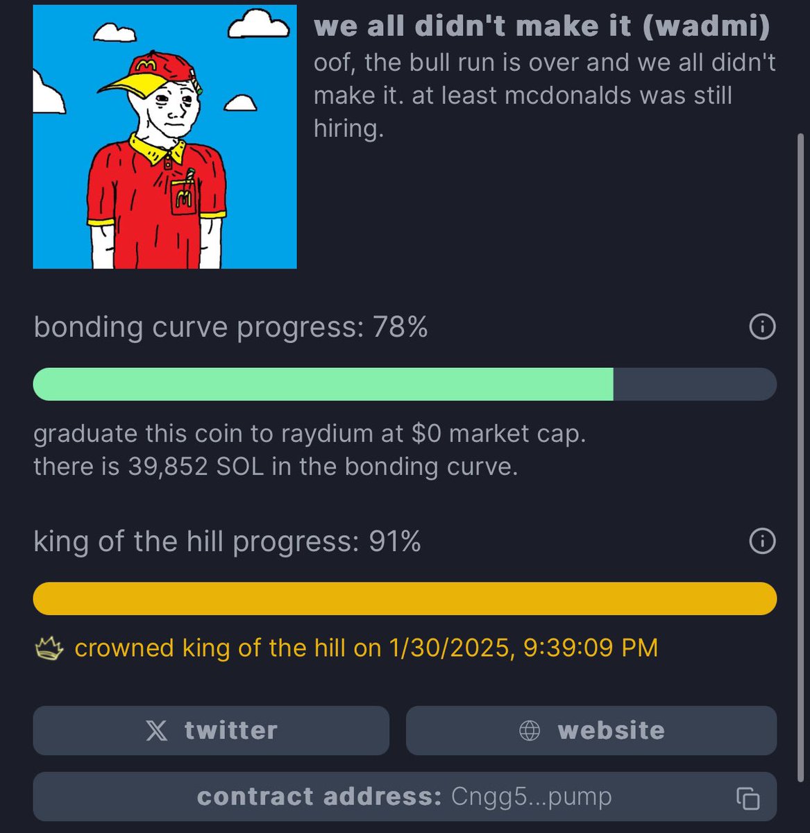 blkcalls's tweet photo. King of the Hill soon for $Wadmi 

Cngg5aCUAaWLftXBHMnq8uygZSW3KXGVgZZdzLHGpump

Buy and hold https://t.co/Cy0OPmzXjL