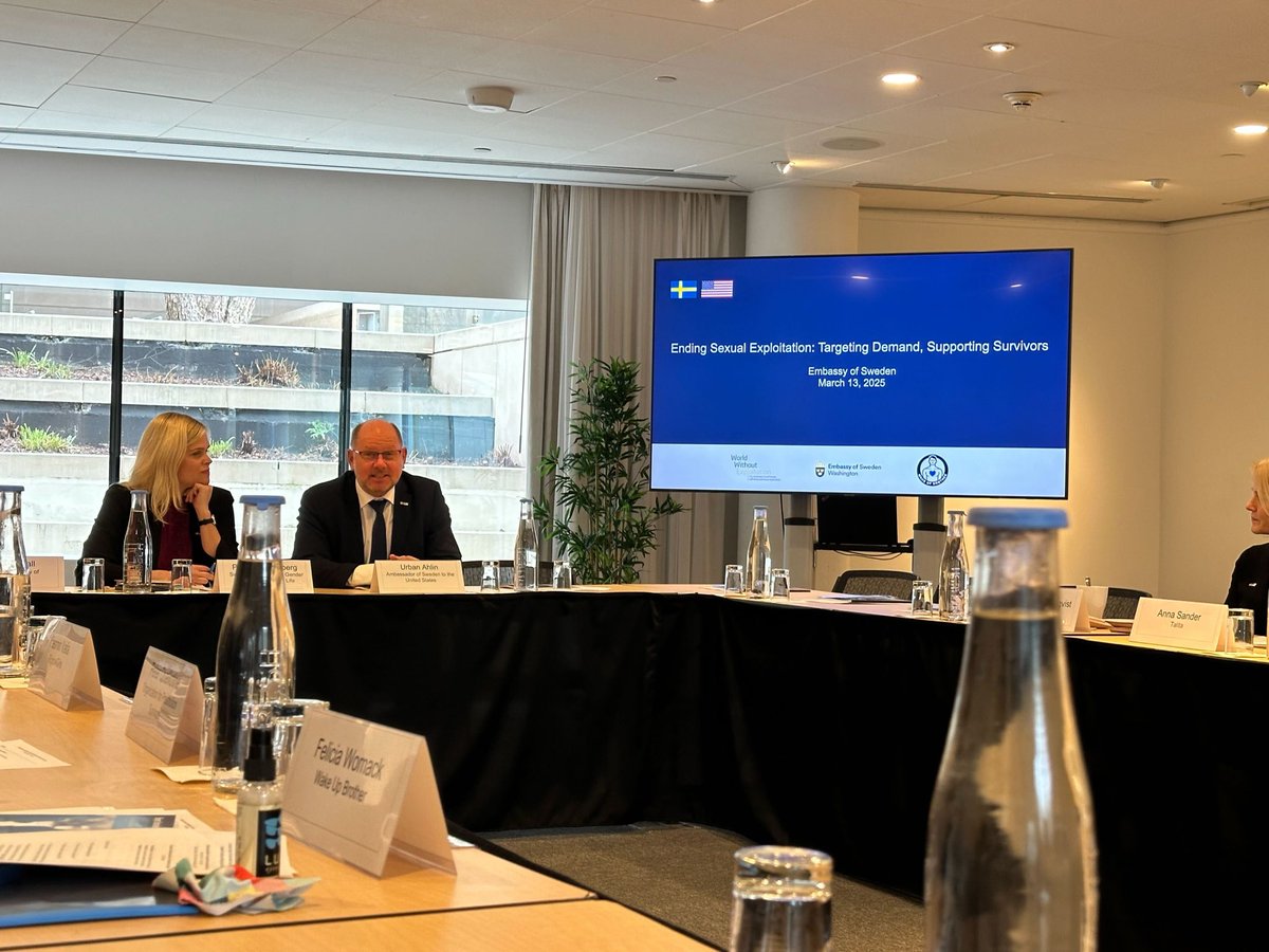 DC OVSJG (@ovsjg_dc) on Twitter photo In recognition of International Women’s Day, <a href="/SwedeninUSA/">Urban Ahlin, Ambassador of Sweden to USA</a> hosted a discussion for survivors, law enforcement, government officials & experts to discuss strategies to end prostitution & sexual exploitation! They discussed legislation & different models that can help survivors! In recognition of International Women’s Day, <a href="/SwedeninUSA/">Urban Ahlin, Ambassador of Sweden to USA</a> hosted a discussion for survivors, law enforcement, government officials & experts to discuss strategies to end prostitution & sexual exploitation! They discussed legislation & different models that can help survivors!