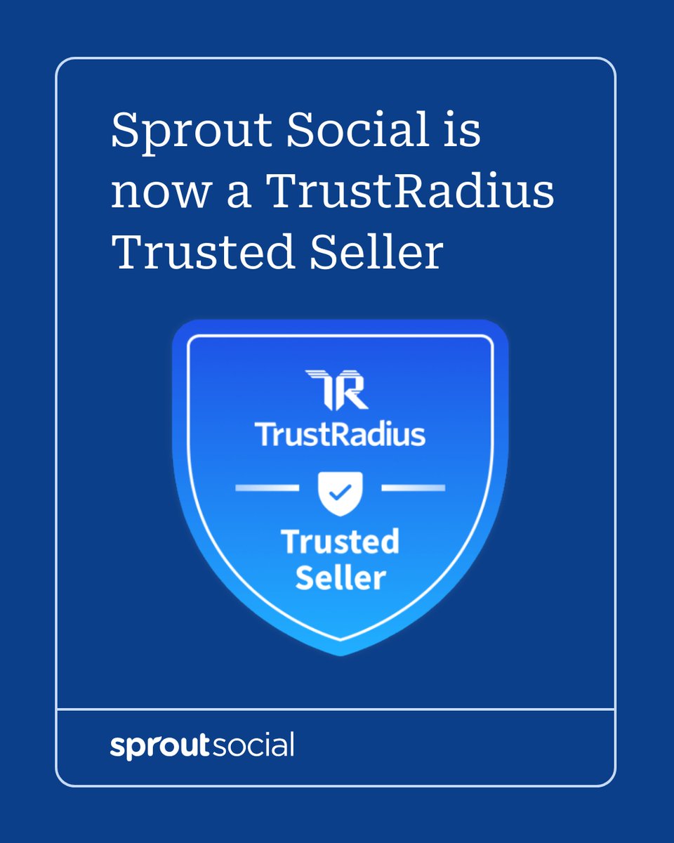 dashoftu's tweet image. Trust is earned, not given. @SproutSocial is now a @trustradius Trusted Seller, reinforcing our commitment to transparency, ethical practices, &amp;amp; customer-led innovation. This adds to our G2 Best Software Award + TrustRadius Buyer’s Choice Award: trustradius.com/products/sprou…