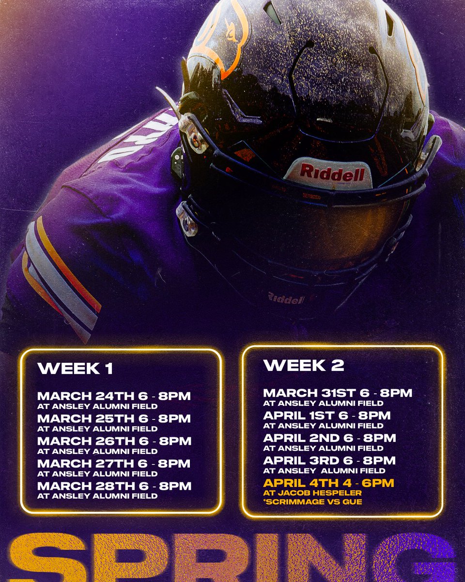 Laurier Golden Hawks (@wluathletics) on Twitter photo The countdown is on for some spring football!
Defending <a href="/OUAsport/">Ontario University Athletics</a> Yates Cup champion <a href="/LaurierFootball/">Laurier Golden Hawks Football</a> will open its two-week spring camp on March 24 at Ansley Alumni Field.
📰 tinyurl.com/269fa2hy
#SoarAbove The countdown is on for some spring football!
Defending <a href="/OUAsport/">Ontario University Athletics</a> Yates Cup champion <a href="/LaurierFootball/">Laurier Golden Hawks Football</a> will open its two-week spring camp on March 24 at Ansley Alumni Field.
📰 tinyurl.com/269fa2hy
#SoarAbove