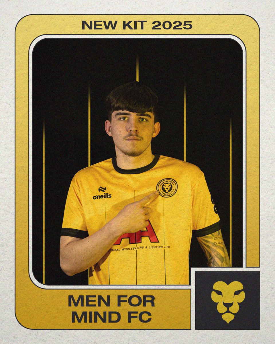 MenForMindFC's tweet photo. We’re proud to unveil our new @ONeills1918 Home kit. A huge thank you to Karl and all at AA Electrical Wholesalers and Lighting LTD for their support as our official home kit sponsor for 2025 and beyond. We’re excited for this journey together! 🆕💛

#YourStoryMatters https://t.co/grOAwbVzCS