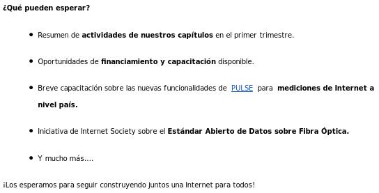 El próximo 26 de marzo tendremos la primera llamada regional de miembros (LAC). Será un espacio para celebrar los logros más destacados del primer trimestre y explorar oportunidades clave de participación en 2025.