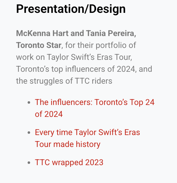 Incredibly psyched to have received an NNA nomination for my portfolio of design work from last year. I loved working on every single one of these projects, and wouldn't have been able to execute them without the MVP of the Star's digital team, Tania Pereira. Lets gooo!!!