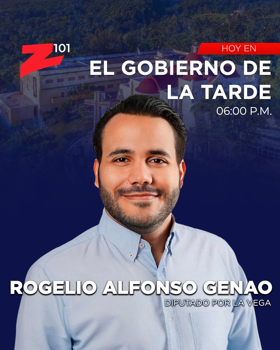 📣 Espere hoy en #ElGobiernoDeLaTarde a partir de las 06:00 p.m., la participación del diputado por La Vega, <a href="/RogelioGenaoLz/">Rogelio Alfonso Genao</a>  

#Z101 #ZDigital #Entrevistas #ZEntrevistas #ZTv #DiputadoRD