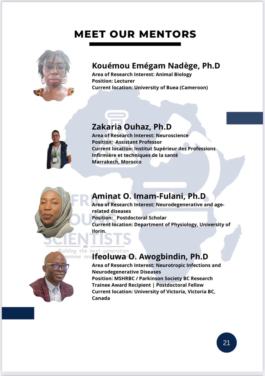 Africayoungsci1's tweet photo. We value our mentors for their impactful contributions. #AYSMP https://t.co/XZsKzRzaQb