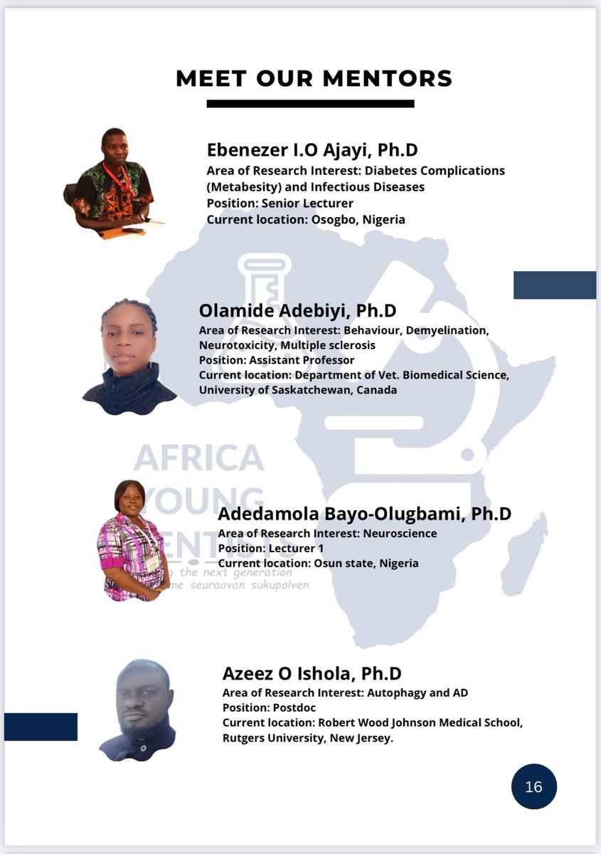 Africayoungsci1's tweet photo. We value our mentors for their impactful contributions. #AYSMP https://t.co/XZsKzRzaQb