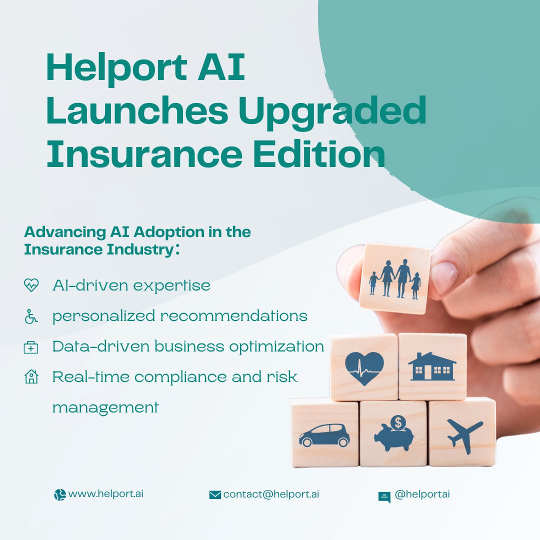 HelportAI's tweet photo. 🏦📊 Helport AI Elevates Insurance AI with the Launch of Its Enhanced Insurance Edition
Read More 🔗: https://t.co/RTsch0iBW0
#AIInsurance #InsurTech #AIInnovation #HelportAI #WorkAsAnExpert #AISaaS #PerformanceBasedContract #RobustAndScalableSolution https://t.co/Bc5UN4OPfE