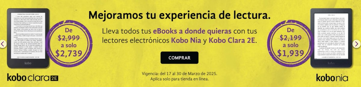 Si quieren una e-reader pero no les late la Kindle, la kobo es buena opción y hoy tiene descuento en Gandhi!!!

ad.soicos.com/-1rdU