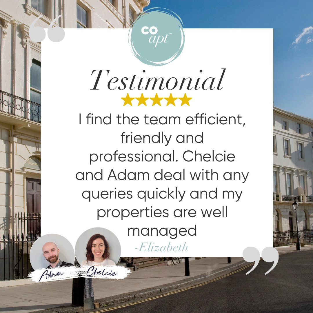 coaptbtn's tweet photo. A lovely review for our team! Thank you Elizabeth ⭐️

#coapt # findwhereyoubelong #brighton #brightonproperty #lettingsagent #sales #testimonialtuesday #realestate #investment #property #investmentproperty #btlinvestment ⁠#lettings #lettingagent #studentletting #brightonandhove https://t.co/QQ2huHV5db
