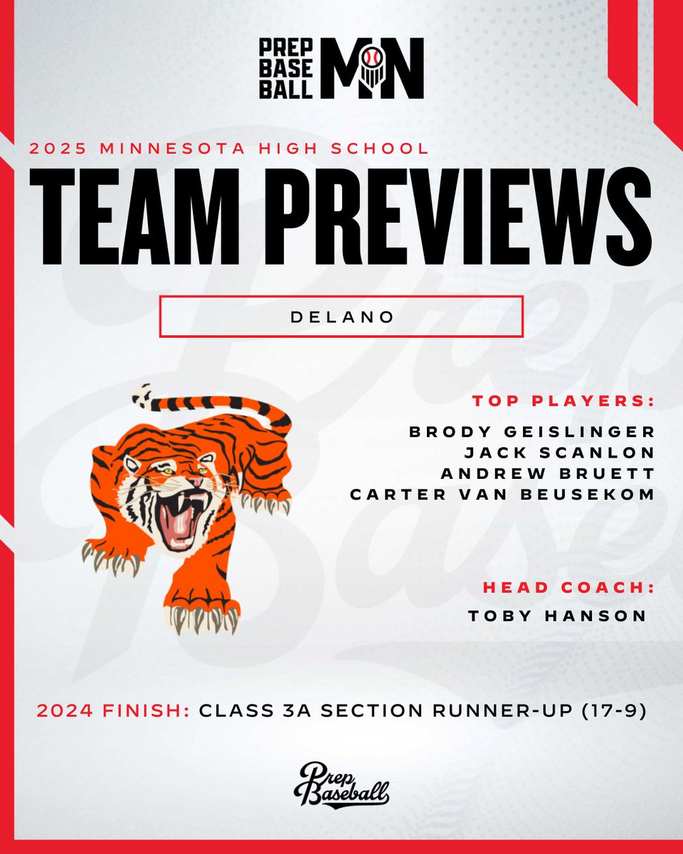 Prep Baseball Minnesota (@prepbaseballmn) on Twitter photo π #ππππππ«ππ―π’ππ°ππ
β π πππ₯ππ§π¨
The Delano Tigers bring a tight-knit squad ready to compete every day. Expect grit, teamwork, and a love for the game to define their 2025 season.
π: loom.ly/kUGRx1k | <a href="/delanobaseball/">Delano Tigers Baseball</a> π #ππππππ«ππ―π’ππ°ππ
β π πππ₯ππ§π¨
The Delano Tigers bring a tight-knit squad ready to compete every day. Expect grit, teamwork, and a love for the game to define their 2025 season.
π: loom.ly/kUGRx1k | <a href="/delanobaseball/">Delano Tigers Baseball</a>