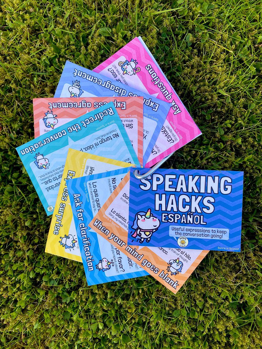 SPEAKING HACKS🦄 The perfect material to keep the conversation flowing. Available in English &amp; Spanish. RT/Comment for the free download 🔗🥰