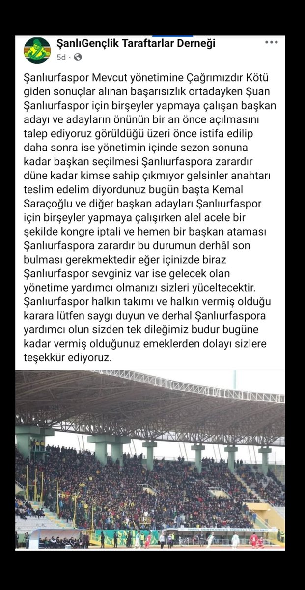 Sanli_Genclik's tweet photo. @hasansildak @sanliurfabld 
@Sanliurfaspor https://t.co/B5ypeDuZDC