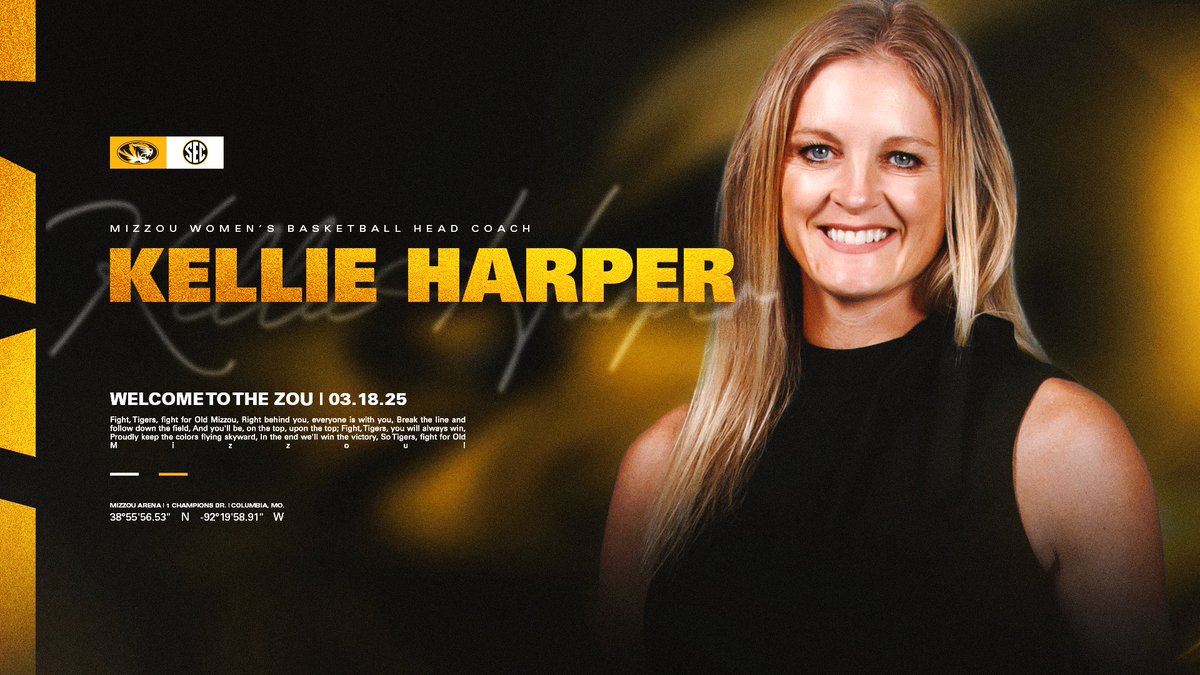 Mizzou Athletics (@mizzouathletics) on Twitter photo ✅Proven recruiter
✅Proven champion
✅Proven winner
We are thrilled to announce Kellie Harper as the new leader of <a href="/MizzouWBB/">Mizzou Basketball</a>!
🔗mutigers.com/Harper
#MIZ 🐯 // #WillToWin ✅Proven recruiter
✅Proven champion
✅Proven winner
We are thrilled to announce Kellie Harper as the new leader of <a href="/MizzouWBB/">Mizzou Basketball</a>!
🔗mutigers.com/Harper
#MIZ 🐯 // #WillToWin