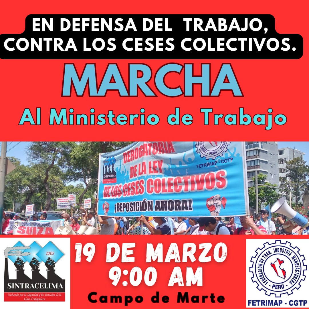 🚨 MARCHAMOS AL MINISTERIO DE TRABAJO, A DOS DÍAS DE LA SEGUNDA RESOLUCIÓN, EN EL CASO DEL CESE COLECTIVO EN CELIMA.