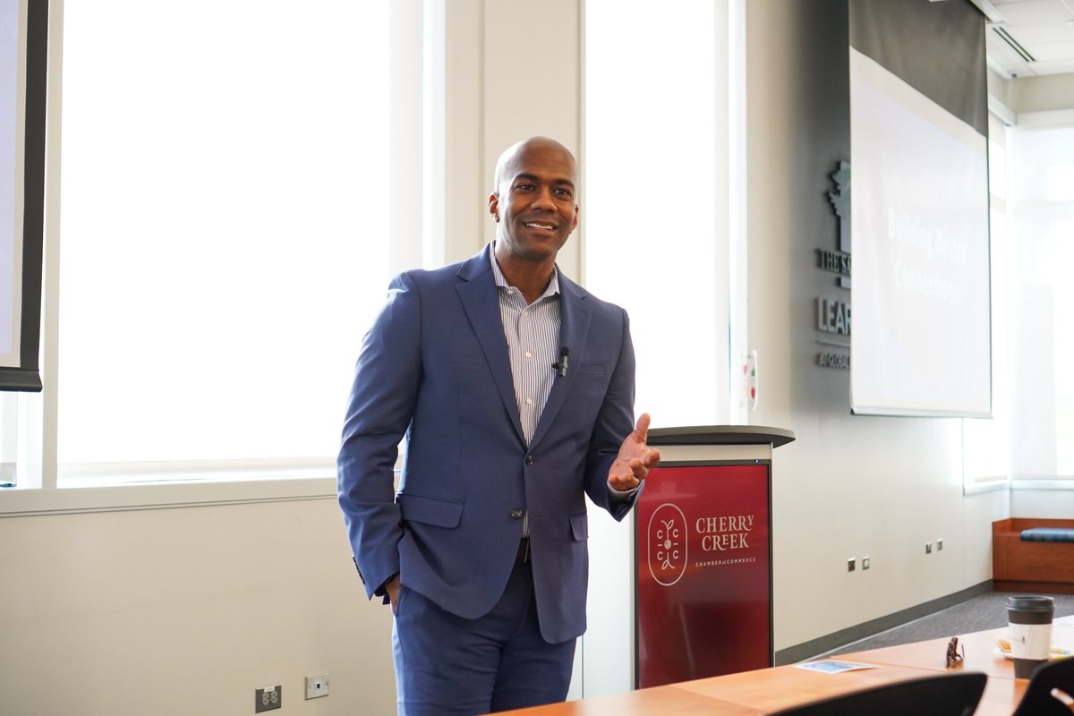 Had a great time speaking at the Business Success Series with the Cherry Creek Chamber of Commerce! Spoke on building better connections. Big thanks to Kyle Chism for the invite and Professional Storytelling for the photo!

#Leadership #Networking #CherryCreekChamber