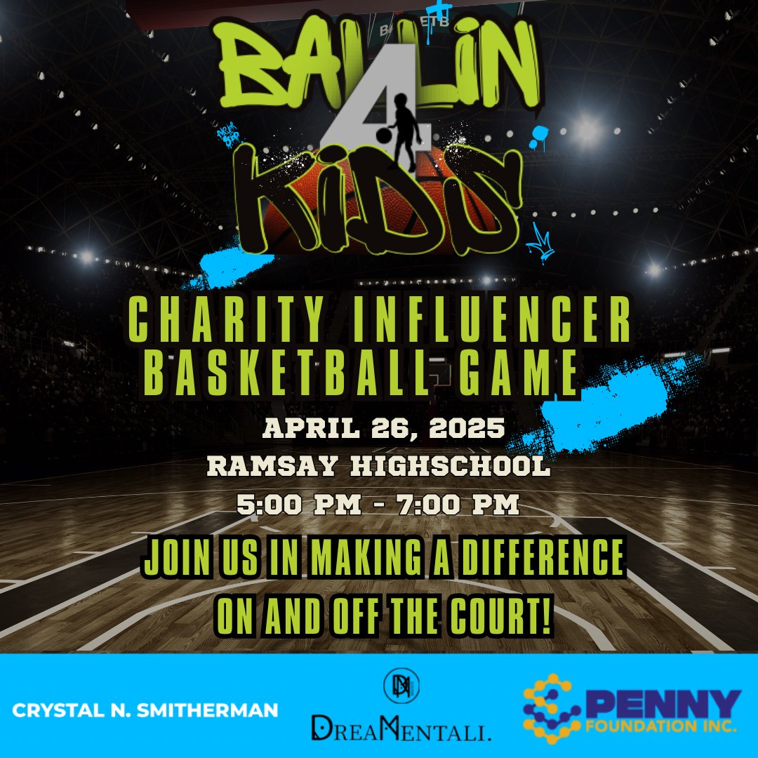 thepennyfdn's tweet photo. 🚨 We're hitting the court at #Ballin4Kids! 🚨

 Join us in Birmingham on April 26 for an epic day of hoops and fun while supporting a great cause! 🏀🙌

📍Ramsay High School’s Main Gym
 🎟 Get your tix: https://t.co/wHufFYtJZh 

#Ballin4Kids #HoopsBHM #ProPlayers #BhamSports https://t.co/Vr1Ibv5uZb