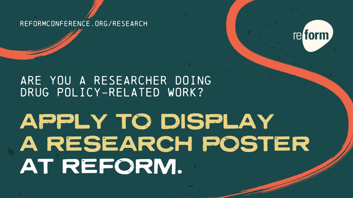 Reform Conference (@reformconf) on Twitter photo We're inviting researchers to apply to display a poster of their drug policy-related work at Reform 2025! We can't wait to receive your applications and showcase our community of brilliant drug policy nerds. Submissions close Wednesday, April 30th. forms.gle/wQdokgc8G5EdQh… We're inviting researchers to apply to display a poster of their drug policy-related work at Reform 2025! We can't wait to receive your applications and showcase our community of brilliant drug policy nerds. Submissions close Wednesday, April 30th. forms.gle/wQdokgc8G5EdQh…