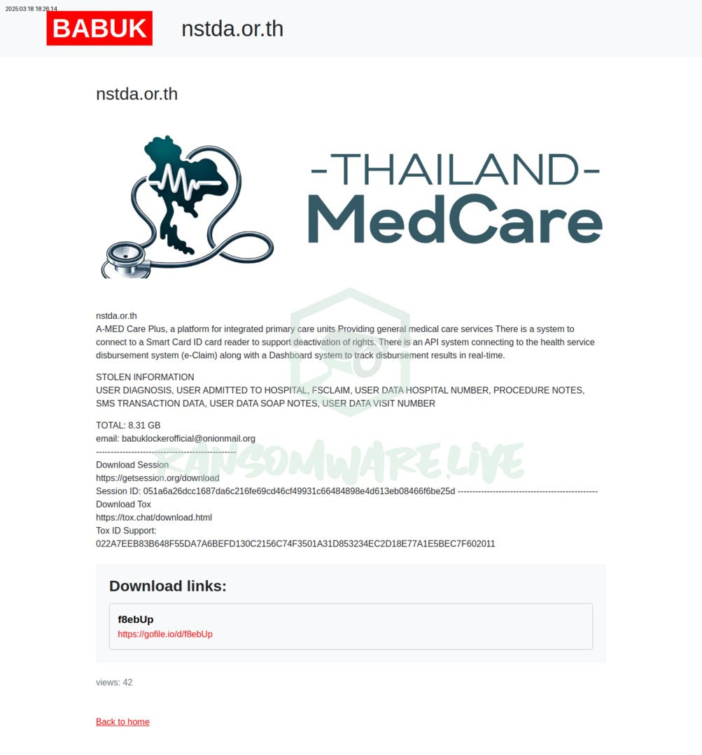 TweetThreatNews's tweet image. 🚨 Ransomware alert for nstda.or.th in Thailand! The National Science and Technology Development Agency is a key player in research and innovation. #Thailand #Innovation #TechDevelopment

link: ift.tt/myYMB3s