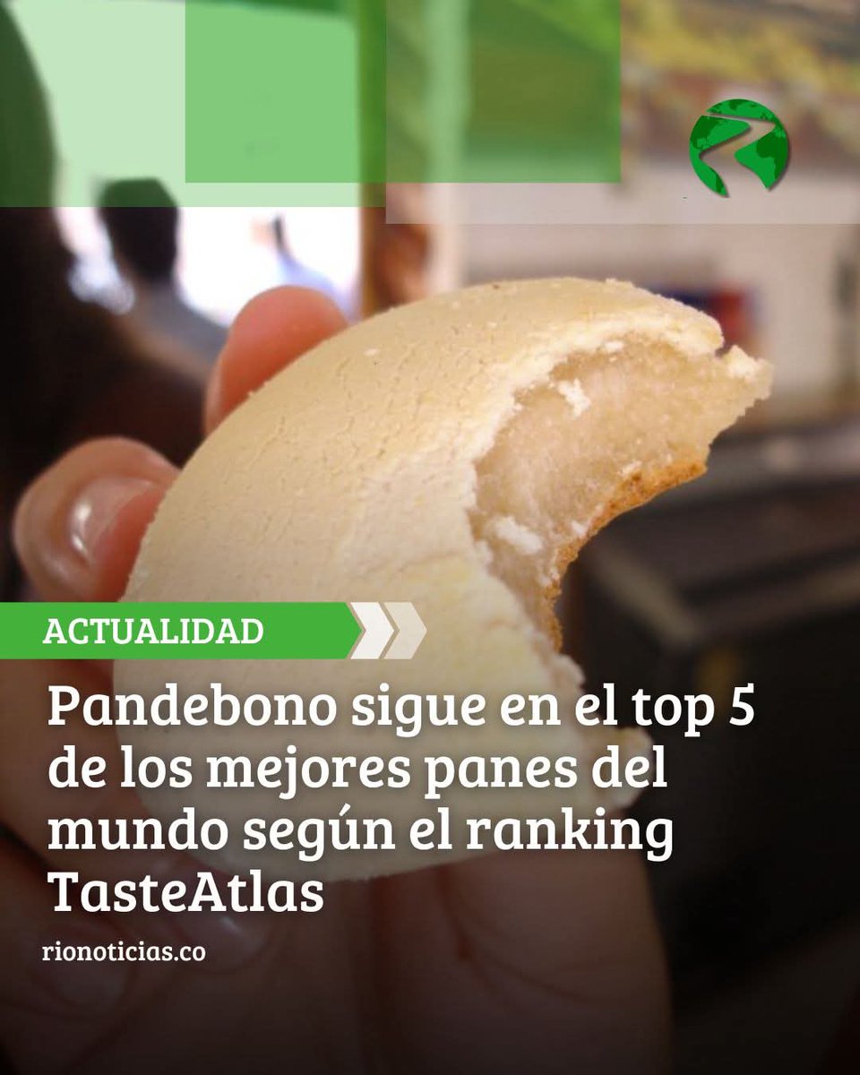 CarlosChinLopez's tweet image. En el reciente ranking de #TasteAtlas sobre los mejores panes del mundo, varios panes colombianos se destacaron. El #pandebono elaborado con almidón de yuca, harina de maíz, queso fresco, huevos y azúcar, se posicionó en el quinto lugar con una calificación de 4,6 estrellas.