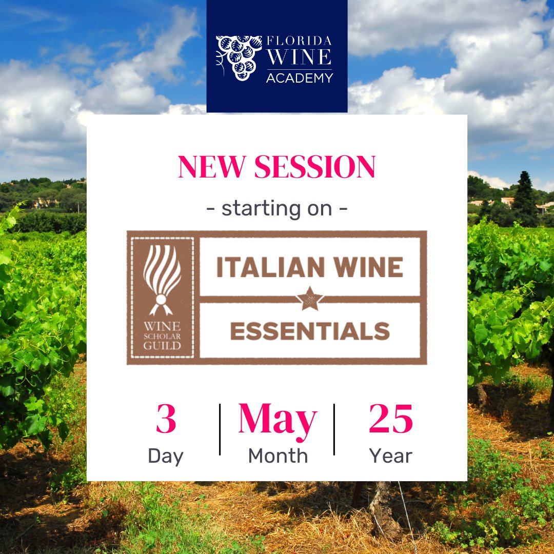 Discover Italian Wine Essentials!
Join us for an intensive course exploring Italy’s iconic wine regions, grape varieties, and styles. Whether you're a wine professional or enthusiast, this program provides a solid foundation in Italian wine.
Sign up: floridawineacademy.com/collections/wi…