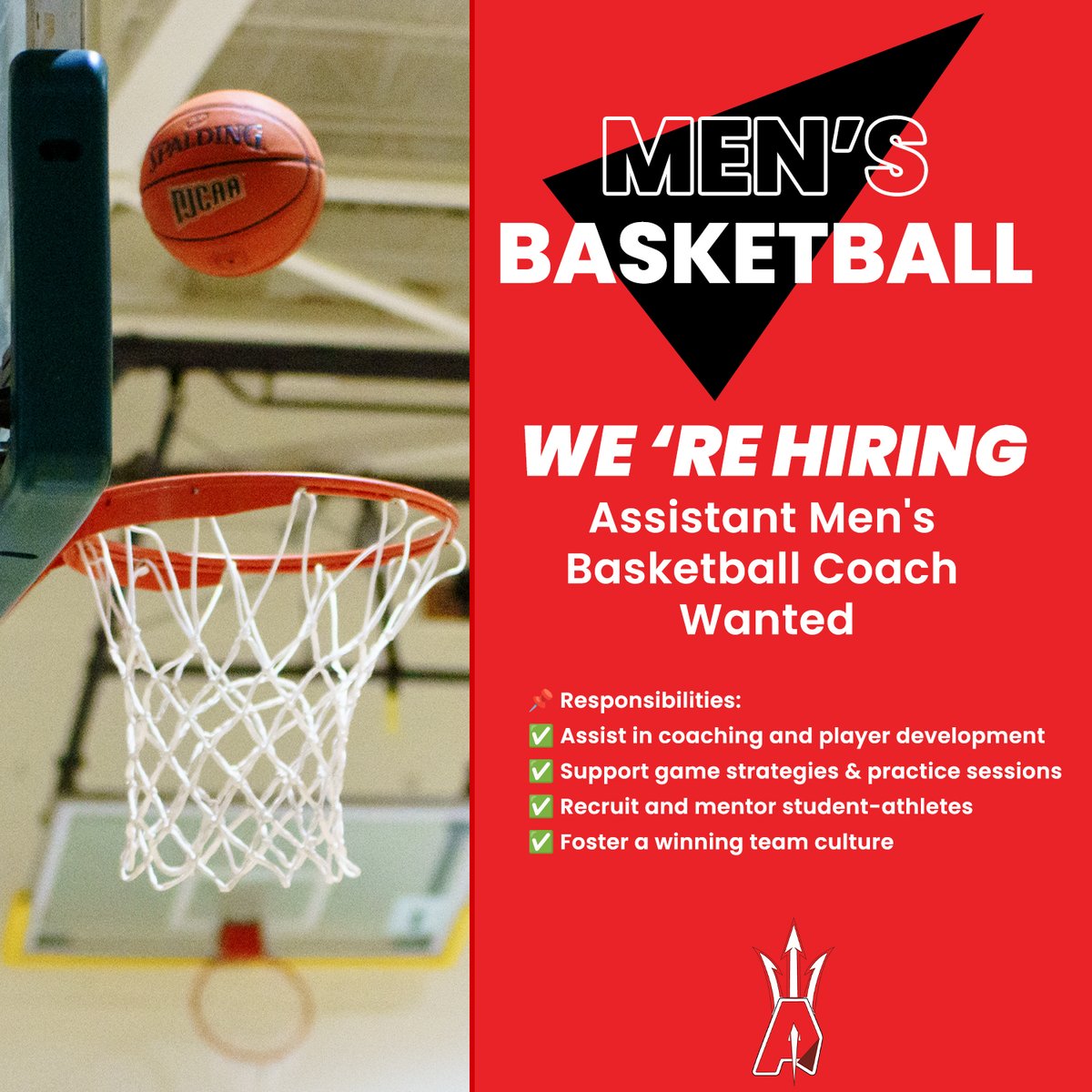 Atlantis University Athletics (@athletics_au) on Twitter photo Do you have a passion for basketball and a drive to develop top-tier athletes?
We're looking for an Assistant Men's Basketball Coach to join our team!
Location: Atlantis University Athletics Department
Apply by: 3/31/2025
📩 francisco.hernandez@atlantisuniversity.edu
#NowHiring Do you have a passion for basketball and a drive to develop top-tier athletes?
We're looking for an Assistant Men's Basketball Coach to join our team!
Location: Atlantis University Athletics Department
Apply by: 3/31/2025
📩 francisco.hernandez@atlantisuniversity.edu
#NowHiring