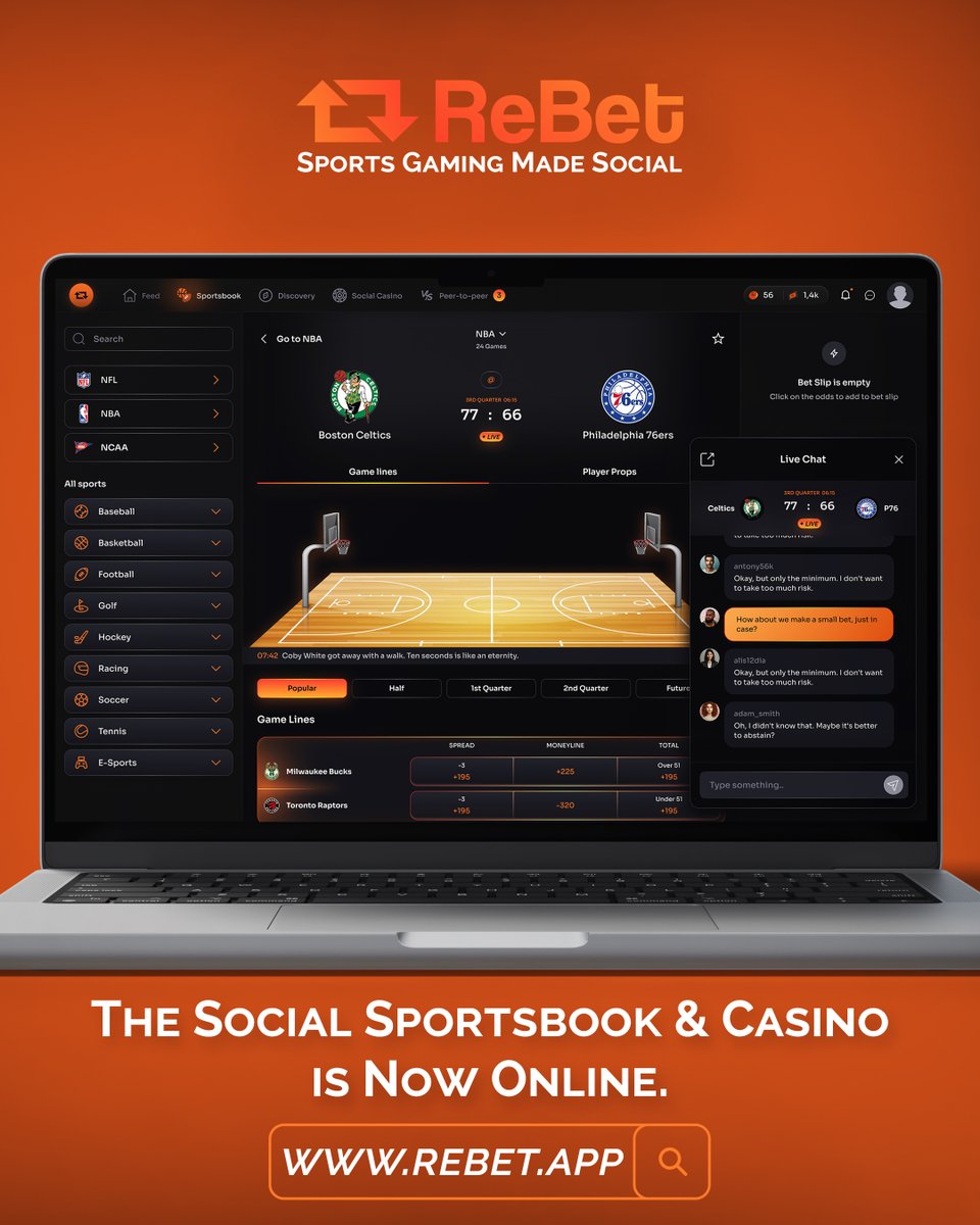 rebetapp's tweet photo. 🚨 NEW! ReBet is now online! 🚨

The ReBet Social Sportsbook & Casino just got even better. Wager and play straight from your browser with more control, an expanded view, and a seamless way to track the action.

Get started now at https://t.co/Yalf4R2O4Z 👀

#ReBet #ReBetOnline #SocialSportsbook #SocialCasino #SportsPicks