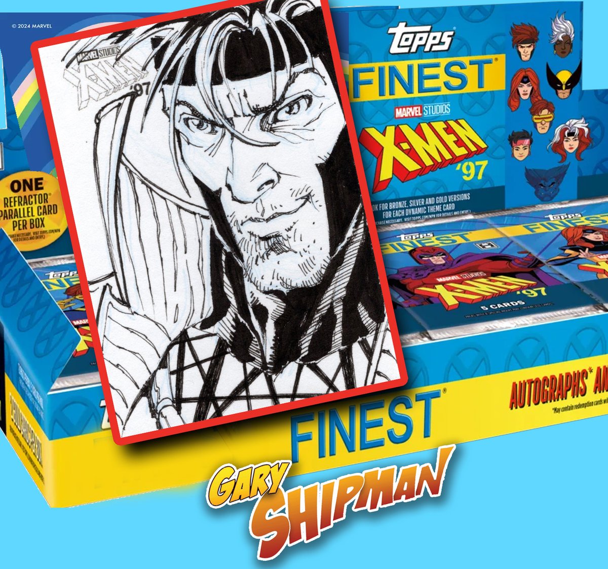 GaryShipmanArt's tweet photo. X-Men ‘97 trading card set from @Marvel and @Topps has released. Here is one of the sketch cards I drew for the set. #sketchcards #xmen #xmen97 #marvel #topps #garyshipmanart @Fanatics #xmengambit https://t.co/oXYXz93m2d