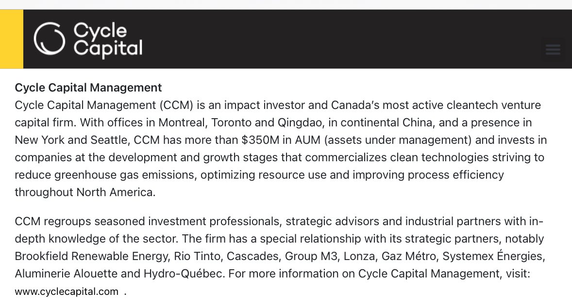 RealAndyLeeShow's tweet photo. Fun fact about Steven Guilbeault’s Cycle Capital green slush fund which was funded by Liberals (taxpayers) to the tune of $20 million while Steven was running it - it “has a special relationship with its strategic partners, notably with Brookfield Renewable Energy.”

Questions? https://t.co/OreLllEzYE