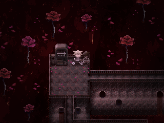 jumpfi2kki's tweet photo. Blood Rose Canal with kIT! I like this place... probably wouldnt go swim here irl but I like it! The sunrise kinda looks like hard demon from geometry dahsh i think. They even gave him a little body and arms 
#yumebloody https://t.co/WZ7rfIkbra