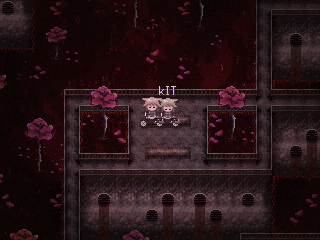 jumpfi2kki's tweet photo. Blood Rose Canal with kIT! I like this place... probably wouldnt go swim here irl but I like it! The sunrise kinda looks like hard demon from geometry dahsh i think. They even gave him a little body and arms 
#yumebloody https://t.co/WZ7rfIkbra