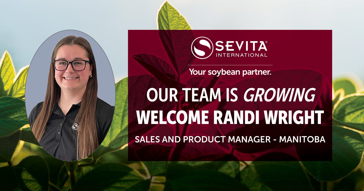Welcome <a href="/RandiWright18/">Randi Wright</a> to the Sevita Soybean Squad! Randi joins the team in Manitoba as the Sales and Product Manager.👋👋

sevita.com/our-team